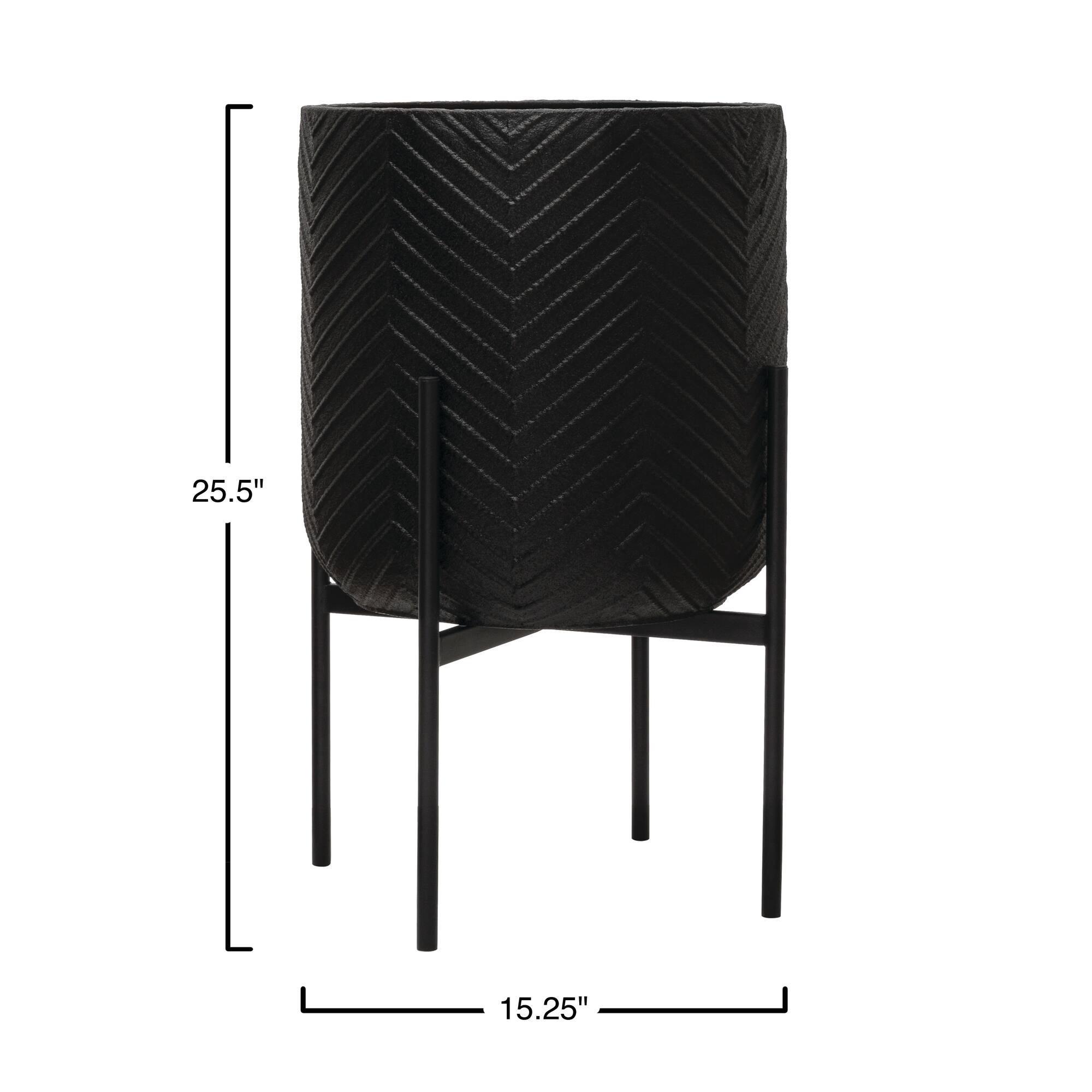 Hello Honey® 25.5" Black Metal Planter with Stand
